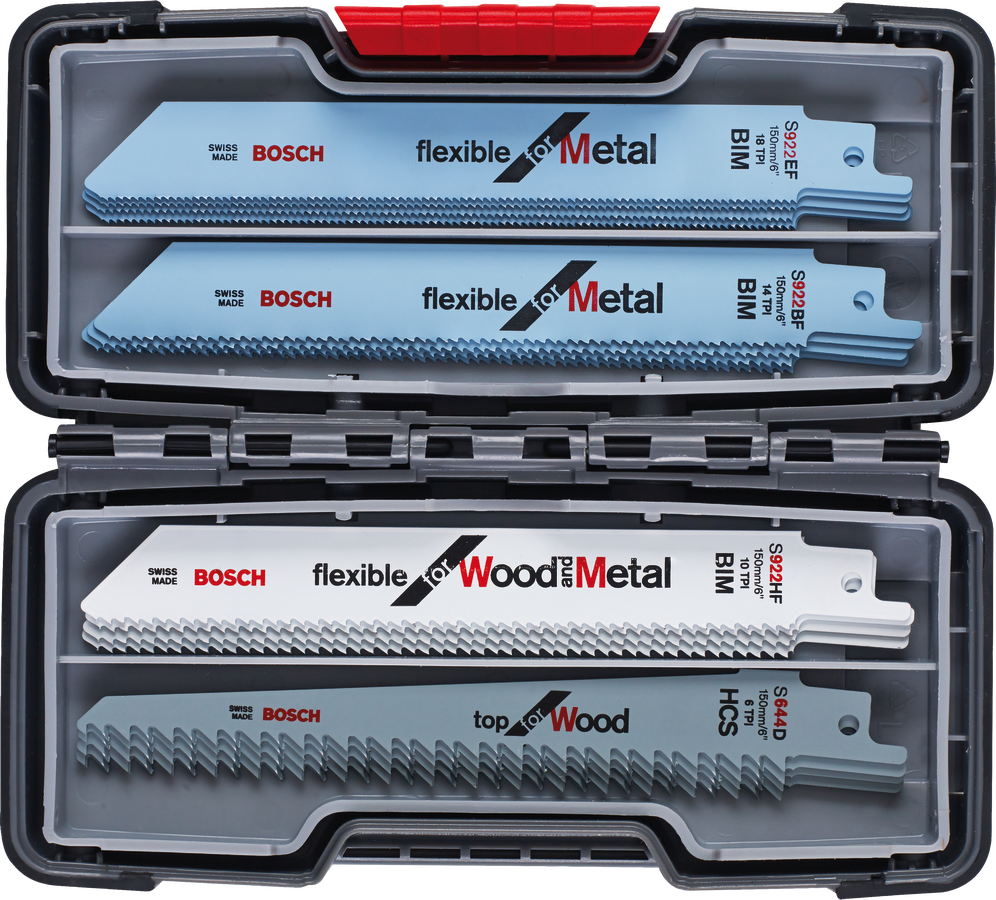 Bosch 20-delige reciprozaagbladenset voor hout en metaal.