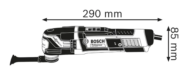 Afmetingen van de multi-cutter.