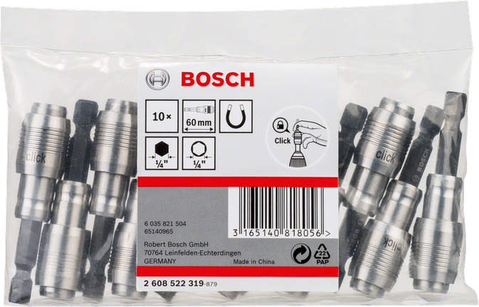 Bosch universele houder One-Click functie 1/4″ 60mm 10 stuks.