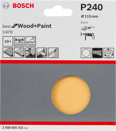 Bosch P240 C470 schuurbladen 10-pack.