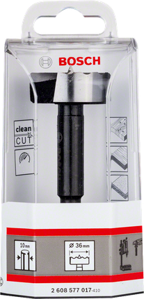 Bosch 36 mm Forstnerboor voor schoon boren in hout.