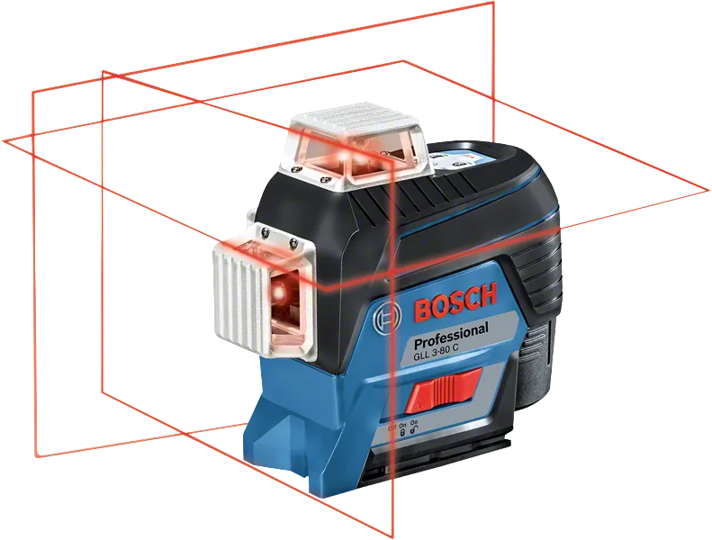 Bosch GLL 3-80 C laserwaterpas, 360-gradenlijnen.