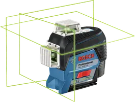 Bosch GLL 3-80 CG laserwaterpas met groene lijnen.