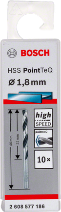 Bosch HSS PointTeQ 1,8 mm spiraalboor set.