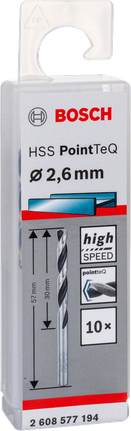 Bosch HSS PointTeQ 2,6 mm boorset.