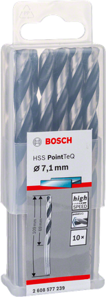 Bosch HSS PointTeQ 7,1 mm boortjes.