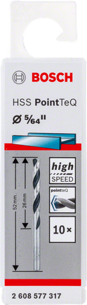 Bosch HSS PointTeQ 5/64" spiraalboor voor metaal.