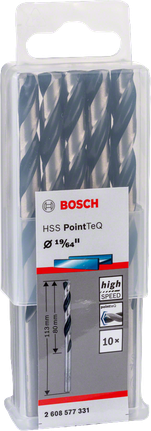 Bosch HSS PointTeQ boor 19/64″ verpakking.