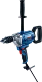 Bosch GBM 1600 RE boormachine met zijhandgreep voor het mengen.