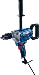 Bosch GBM 1600 RE boormachine met zijhandgreep voor het mengen.