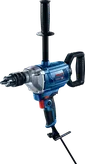 Bosch GBM 1600 RE boormachine met zijhandgreep voor het mengen.