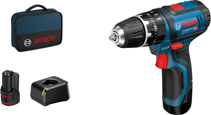 Bosch GSB 12V-15 accuboormachineset met accu en koffer.