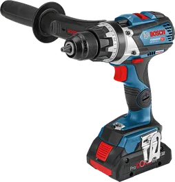 Bosch GSR 18V-110 C accuboormachine met zijhandgreep.