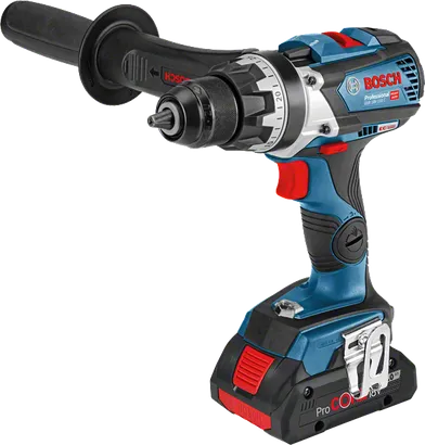 Bosch GSR 18V-110 C accuboormachine met zijhandgreep.
