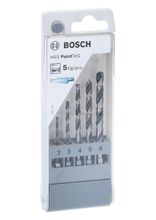 Bosch 5-delige HSS PointTeQ zeskantborenset 2–6 mm.