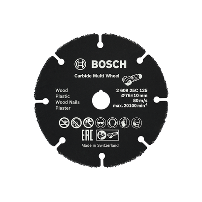 Bosch CMW 76x10 mm hardmetalen multischijf voor hout en kunststof.