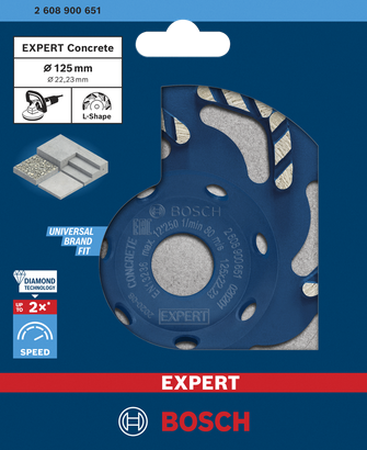 Bosch EXPERT Beton diamant slijpkop 125×22,23×4,5 mm.
