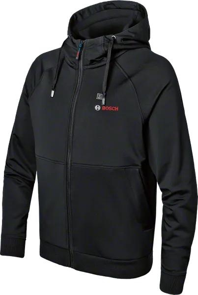 Bosch GHH 12+18V XA verwarmde hoodie, zwart.
