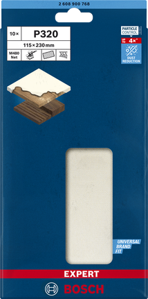 Bosch EXPERT M480 schuurnet 115×230mm P320.