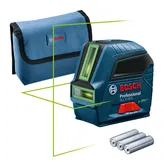 Bosch GLL 2-10 G laserwaterpas met groene lijnen.