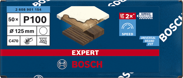 Bosch EXPERT C470 schuurpapier 125 mm P100 50-pack.
