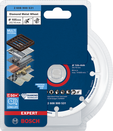 Bosch EXPERT Diamant Metaalschijf 105×20/16 mm.
