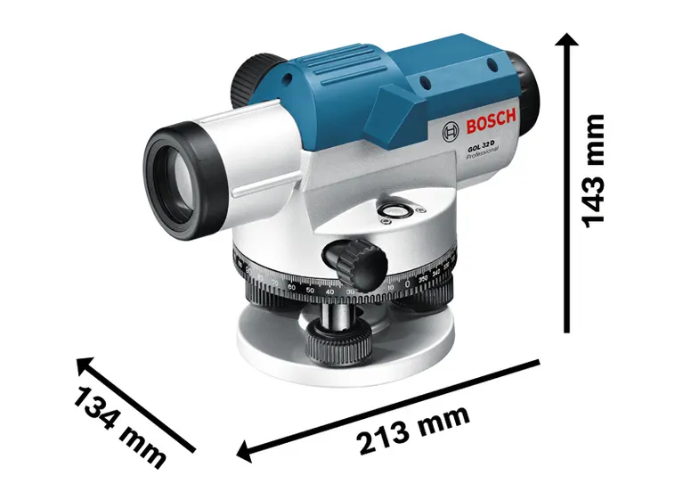 Bosch GOL 32 D optische waterpas met maataanduidingen.