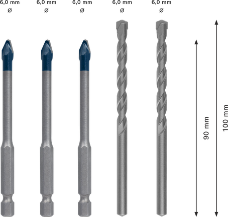 Bosch EXPERT HEX-9 Hardkeramische boorset 6 mm.