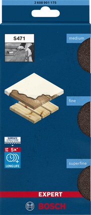 Bosch EXPERT S471 schuurblokjesset medium fijn superfijn.