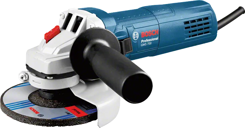 Bosch GWS 700 haakse slijper met zijhandgreep.