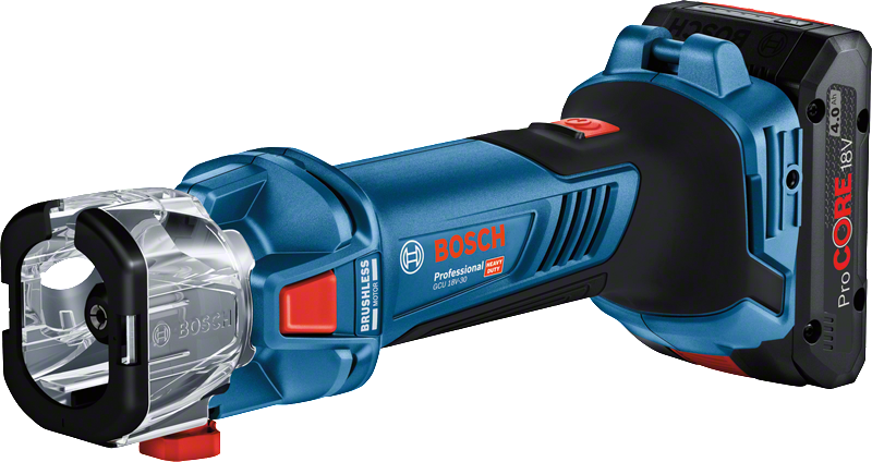 Bosch GCU 18V-30 snoerloze bovenfrees voor gipsplaten.