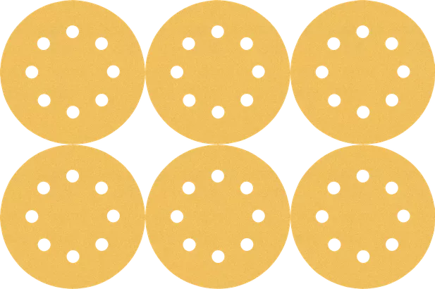 Bosch schuurschijvenset met 8-gats patroon.