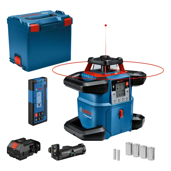 Bosch GRL 600 CHV laserwaterpas met accessoires.