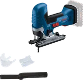 Bosch GST 18V-125 S accu-decoupeerzaag met accessoires.