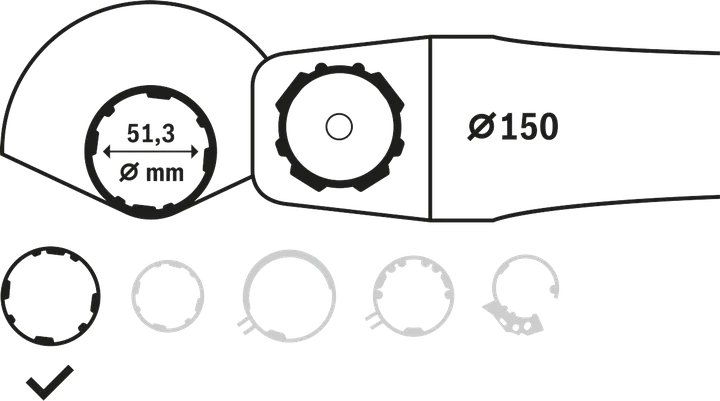 Bosch combi-beschermkap voor haakse slijpers, 51,3 mm verstelling.