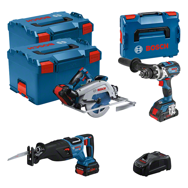 3 machine set 18V: GSB 18V-110C + GKS 18V-68GC + GSA 18V-28 + 1x 4,0 Ah (PC) + 2x 5,5 Ah (PC) + GAL 1880CV (L)