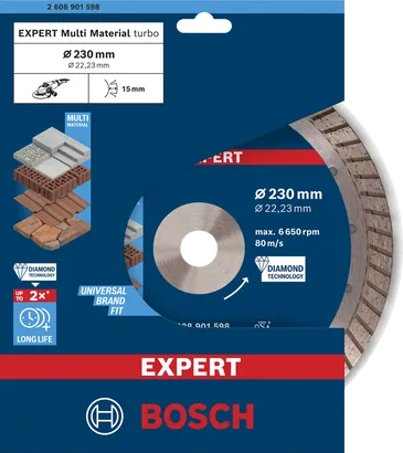 Bosch diamantdoorslijpschijf 230×22,23mm.