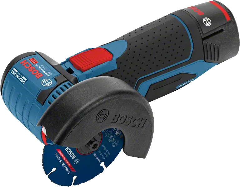Bosch GWS 12V-76 haakse slijper met hardmetalen multischijf.