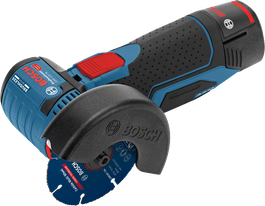 Bosch GWS 12V-76 haakse slijper met hardmetalen multischijf.