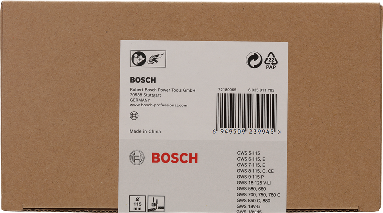 Bosch beschermkap voor combinatiemessen, opklikbaar, 115 mm.