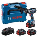 Bosch GSB 18V-150 C accuboormachineset met drie accu's.