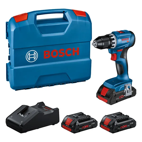 Bosch GSR 18V-45 accuboormachineset met ProCORE18V accu's.