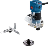 Bosch GLF 55-6 kantenfrees met accessoires.