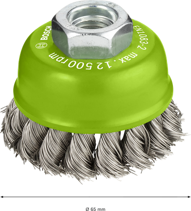 Bosch PRO roestvrijstalen komborstel, 65 mm diameter.
