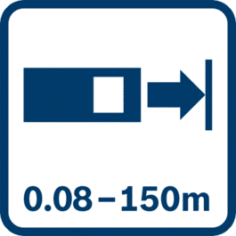  Bosch MT pictogram GLM 100C afstand doel 13 0,08 150 m pos