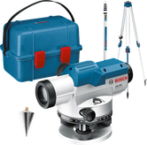 Bosch GOL 20 D optische waterpas met statief en baak.
