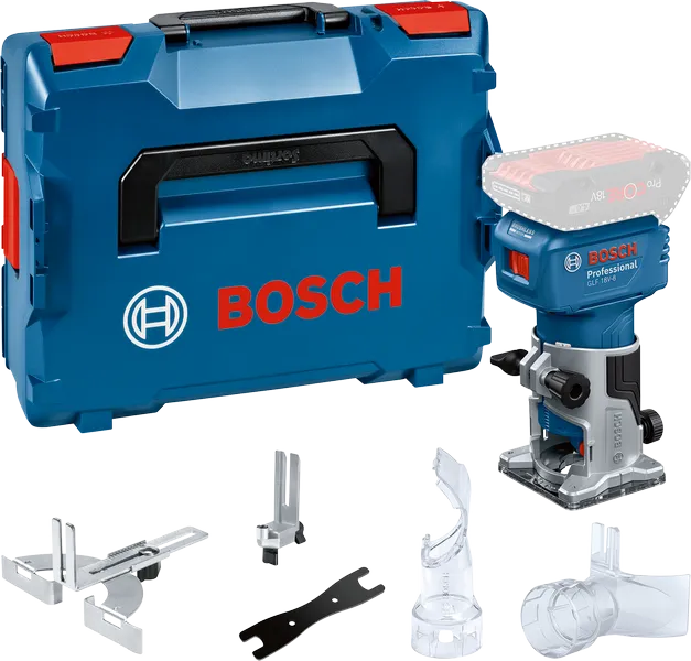 Bosch GLF 18V-8 snoerloze laminaattrimmerset.