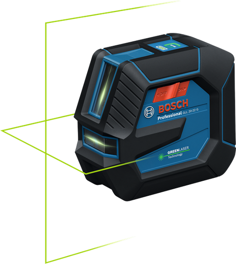 Bosch GLL 20-22 G laserwaterpas, groene straal.