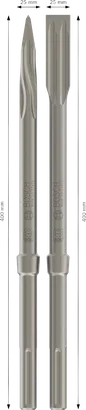 Bosch PRO SDS max-5C Beitelset puntig en plat 400mm.
