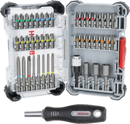 Bosch Extra Harde Schroevendraaierbitset 44+1 stuks in koffer.